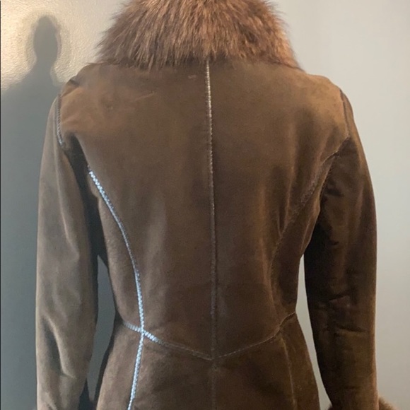 Genuine Suede and Fox Winter Coat - Picture 3 of 17